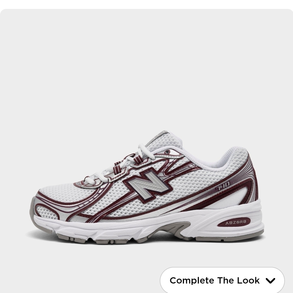 New Balance White and Maroon Sneakers